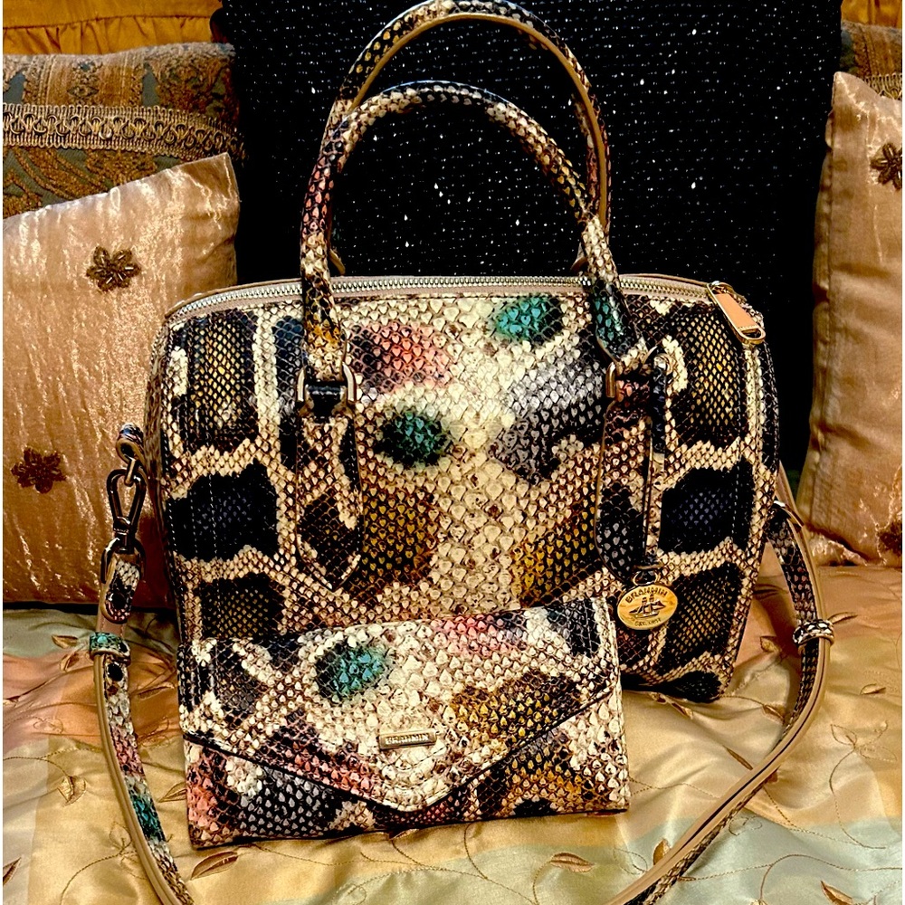 Beautiful Brahmin bag and wallet set.